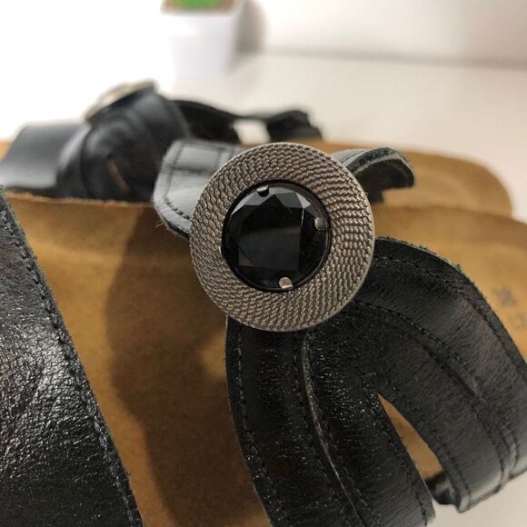 NAOT Black Leather Jewel Sandals - Picture 4 of 8